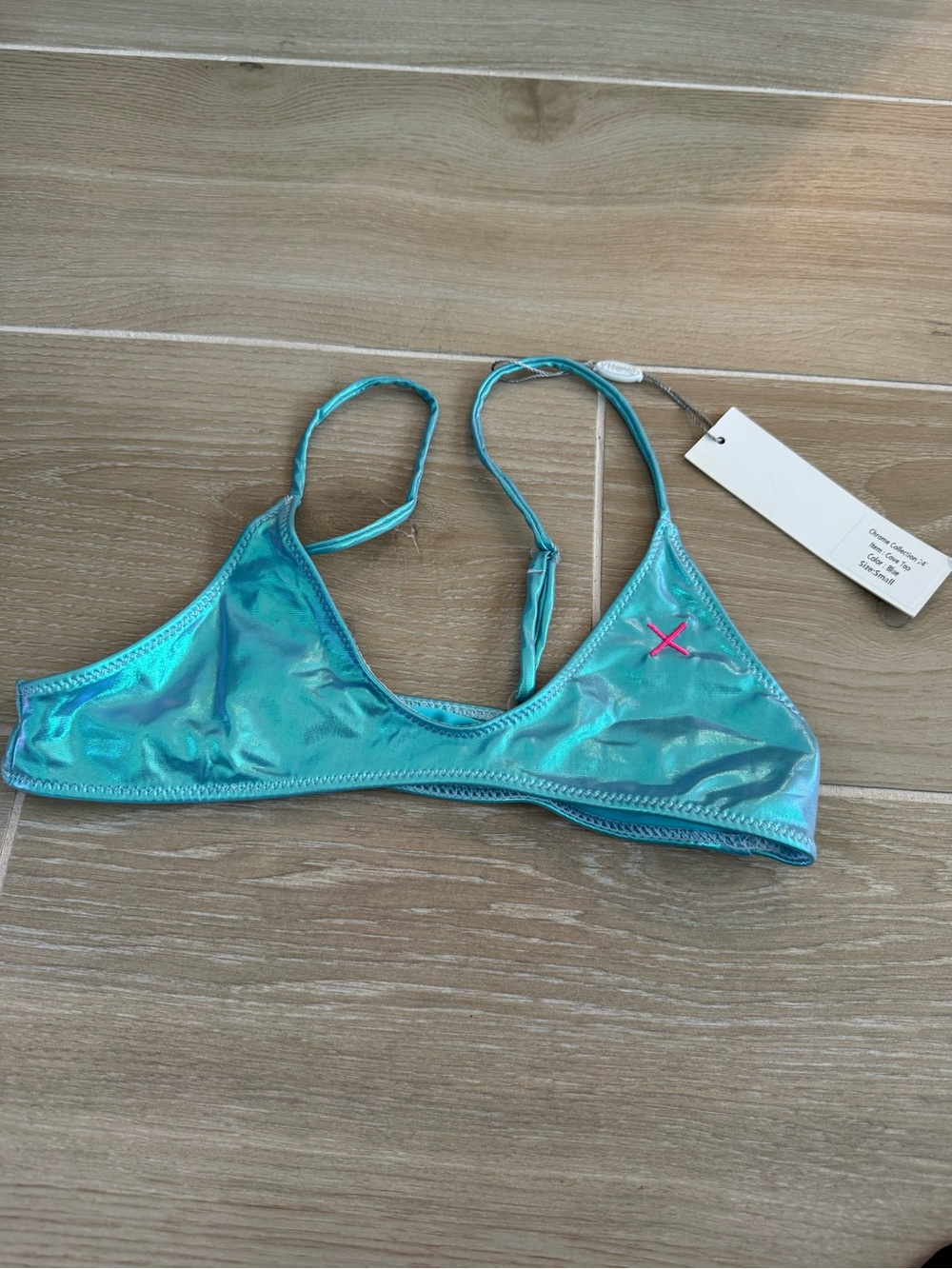 Boutine LA Iridescent Teal Bikini Top
